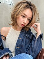 メーヴェ(Mowen) mowen×鎖骨ミディアム×ハイライトベージュ×グレージュ