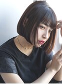 【emu井上信洋】モーブメルティカラーのぱつっとボブ/20代30代