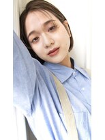 ヘアーアンドメイク ファット(Hair&Make PHAT)&nbsp;シースルーバングミニボブアッシュカラー20代30代