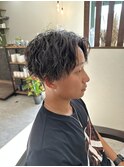 ツイストスパイラル/縦落ちパーマ/センターパート/束感