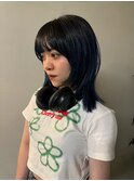 ルーツカラー/レイヤーカット/ウルフカット/ブルーカラー