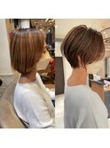 30代40代50代絶壁解消ひし形小顔前下がりショートボブ【NAYU】