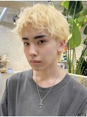 韓国風メンズミルクティーベージュダブルカラーハイトーンカラー