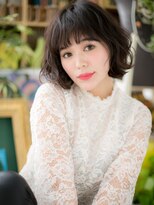 カバーヘアアンドスパ ブリス 浦和(COVER HAIR&SPA bliss)&nbsp;ぱっつん前髪アッシュブラック外ハネボブh3浦和20代30代40代