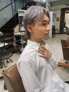 ハイセンス(HISENSE) メンズウルフハイトーンシルバーカラーニュアンスパーマ【GIA】