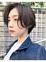 毛流れパーマ　ハンサムショート