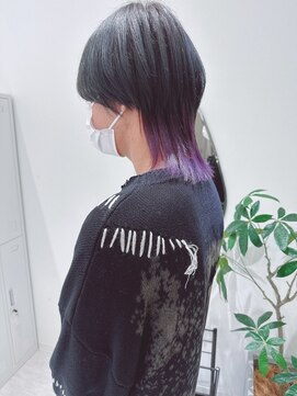 ジーナ 天神(Zina) マッシュウルフ/inner purple【メンズサロンZina 天神】