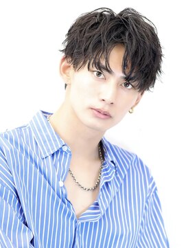 アーリー(Ali'i) ツイストスパイラルパーマ韓国マッシュブルーブラックメンズ