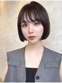 切りっぱなしボブ／丸みショート／イメチェン／20代30代40代