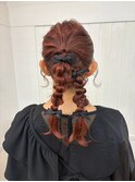 編み下ろしヘアアレンジ
