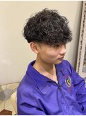 波巻きツイストスパイラル/刈り上げセンターパート/溝の口