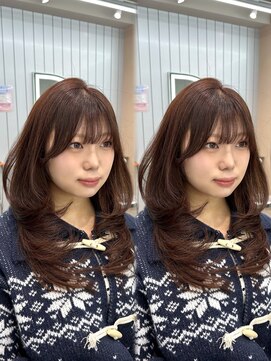 グローアイヴィ 大宮(GLROW IVY) オレンジブラウンハッシュカットお客様スタイル