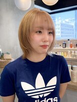 ロンドアジュール 横浜(Lond azur)&nbsp;ミルクティーベージュ/レイヤーボブ/韓国巻き/顔周りカット/横浜