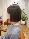 透明感カラーとパツっとボブで更に可愛く！