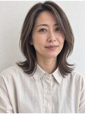 【HEY 松本】白髪ぼかしハイライト×大人ミディアムレイヤー
