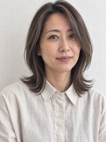 ヘイ 松本店(HEY)&nbsp;【HEY 松本】白髪ぼかしハイライト×大人ミディアムレイヤー