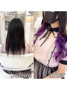 ヴォーグ(VOGUE) シールエクステ70枚でインナーカラー☆