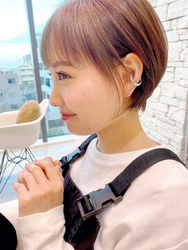 コルソ バイ ケーツー(CORSO by k-two) 丸みコンパクトショートカット×テラコッタ[西宮北口/門戸厄神]