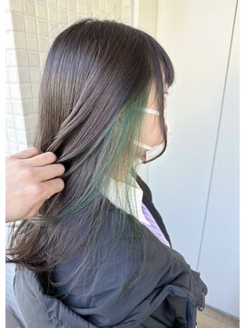 リグ 横浜(Lig.) ケアブリーチハイトーングリーンインナーカラー