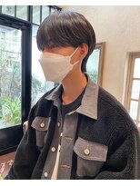 ベル 新宿(Belle)&nbsp;お客様ヘア】黒髪パーマ無しでもかっこいいシースルーマッシュ