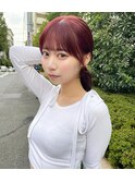 ナチュラル小顔前髪あり後れ毛サイドバング結べるボブくびれヘア