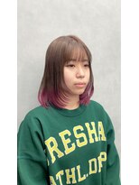 ファイブバイジエクト 堀江(FIVE by The Ect)&nbsp;グラデーカラー　裾カラー　ピンクカラー　レイヤーカット