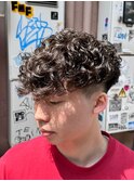 極道パーママンバンヘアスペインカールダークアッシュマッシュ