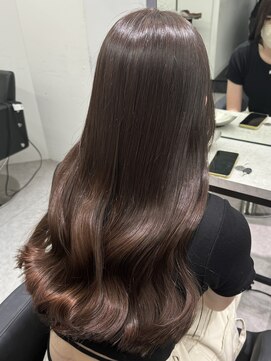 ペレ 栄 アネックス(PELE栄ANNEX) 韓国 くびれロング レイヤー ワンホンヘア 小顔前髪