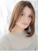 2wayバング小顔センターパート抜け感セミディc6越谷20代30代40代