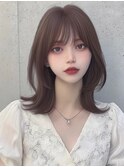 レイヤーカット くびれ巻き 顔まわりカット Wカラー