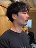 men's hair/センターパート/フェザーパーマ/メンズサロン