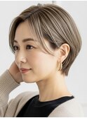 白髪ぼかしカラー白髪ぼかしハイライト大人ショート30、40、50代