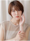 小顔モカブラウンブリーチなしシャギーショートbs2上尾30代40代