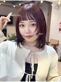 レッドブラウン/ブリーチなし/髪質改善/顔まわりレイヤーカット