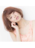 ミディアム/ワンカールボブ/骨格矯正/前髪パーマ/似合わせカット