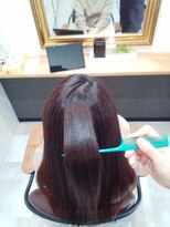 ヘアーカルチャー おゆみ野店(HAIR CULTURE)&nbsp;髪質改善カラー艶髪ストレートセミロングレッドブラウンカラー