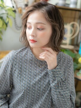 カバーヘア ブリス 大宮西口(COVER HAIR bliss) 外国人風くすみカラーアシンメトリー大人ボブc5大宮20代30代40代