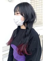 グラスペディア(graspedia) 裾レッドロングウルフm【ウルフカット広島】