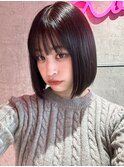 ☆暗髪×切りっぱなしボブ×小顔×顔周り×姫カットレイヤー