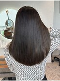 ミディアムストレート 小顔ヘア 伸ばしかけヘア 縮毛矯正