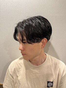 銀座マツナガ 神田店 20代30代垢抜け爽やかイケメンニュアンスパーマセンターパート