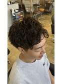 メンズショートカットツーブロックツイストスパイラルパーマ