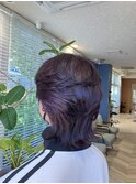 シースルーセンターパート韓国マッシュツーブロック襟足長め