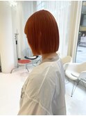 10代20代おすすめハイトーンオレンジカラー　ボブ