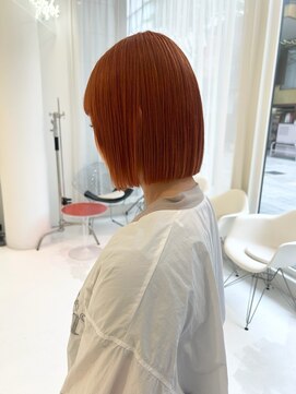 ハイブ 金沢(Hive) 10代20代おすすめハイトーンオレンジカラー　ボブ
