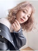 ホワイトグレージュ顔周りレイヤー韓国ヘア美髪ロング_78897
