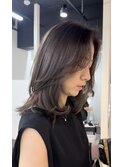 【ミディアムレイヤー&ショコラグレージュ】福岡ミディアムヘア