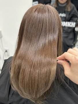 ロムーク 表参道(LOMKH) 秋の小顔レイヤーカット髪質改善シールエクステヘーゼルベージュ