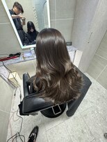 アンジェリカラボ 梅田店(ANGELICA LABO)&nbsp;韓国風くびれレイヤーカット×グレージュ×透明感ブラウン川又