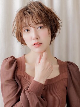 モッズヘア 越谷(mod's hair) ミルクティーブラウンプードルパーマ小顔ショートY越谷20代30代